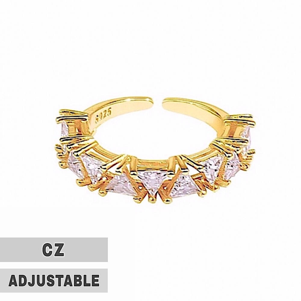 ⚜️[𝟯𝟬%𝗢𝗙𝗙|𝗯𝘂𝗻𝗱𝗹𝗲𝘀 𝟯+]⚜️CZ Gold Thick Adjustable Ring NEW